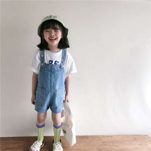 Pantalones Cortos Infantiles de Mezclilla con Tirantes - Image 17