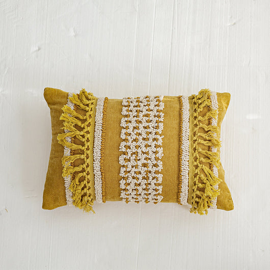Funda de Cojín Bohemio Bordado a Mano con Terciopelo y Detalles Étnicos - Image 12