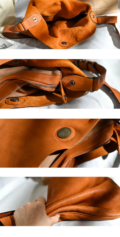 Bolsa Mensajera de Cuero Retro para Literatura y Arte - Image 12
