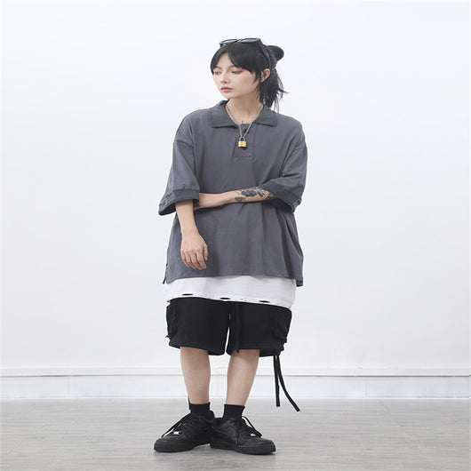 Camisa Manga Corta Básica Suelta - Estilo Moderno y Versátil - Image 4