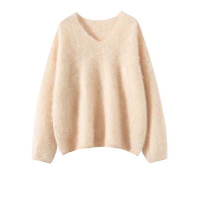 Suéter Holgado de Cuello V para Otoño e Invierno - Suave y Cómodo - Image 12