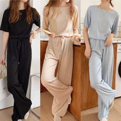 Conjunto de Pijama Ice Silk - Shorts y Blusa Fresca para Casa - Image 7
