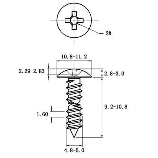 Tornillo Autorroscante de Acero Inoxidable Cabeza Ancha Tipo Champiñón - Image 32
