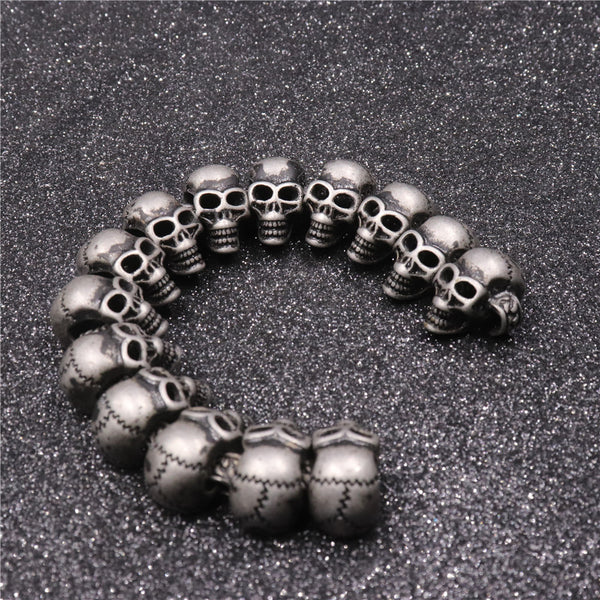 Pulsera de Calavera Retro para Hombre - Estilo Personalidad Fuerte