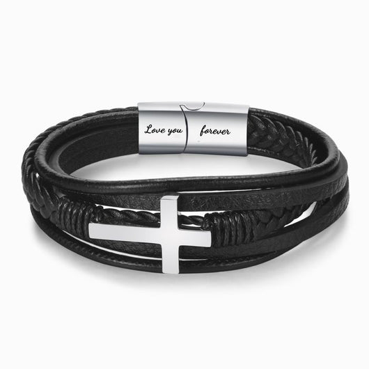 Pulsera de Acero Inoxidable con Cruz para Hombre - Image 10