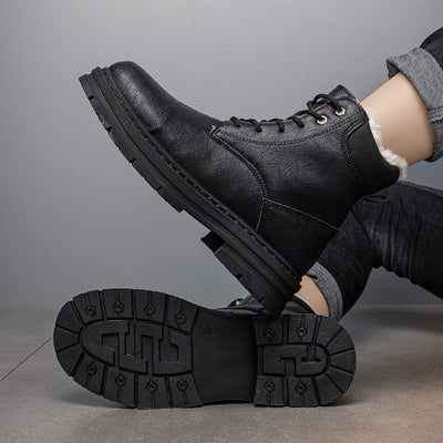 Botas Vaqueras Western para Hombre Invierno Cálidas Suela Gruesa Estilo Retro - Image 11