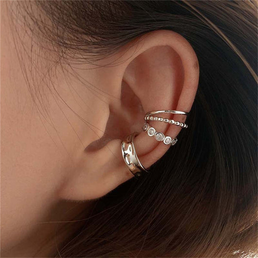 Set de 4 Clips para Cartílago con Borlas Estilo Explosión y Circonitas de Cobre - Image 5