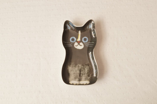 Platito Decorativo Gato de Cerámica para Salsa y Condimentos