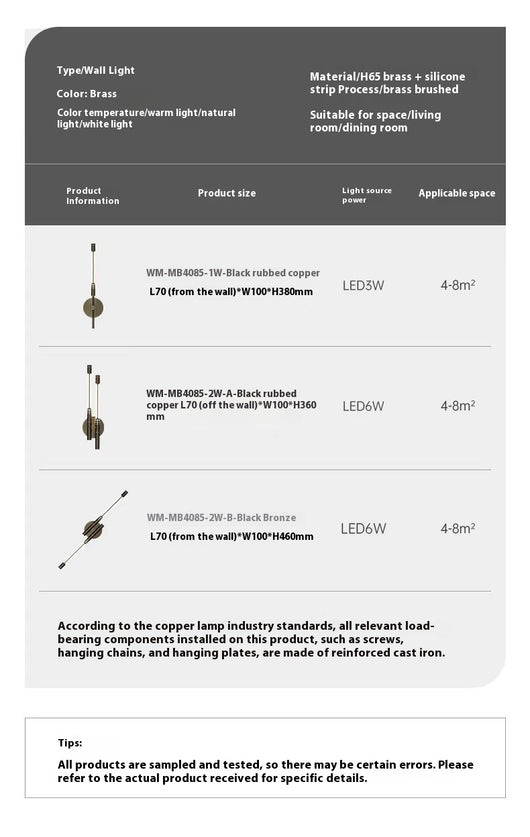 Lámpara de Pared LED Minimalista Luxury para Dormitorio y Sala - Image 9