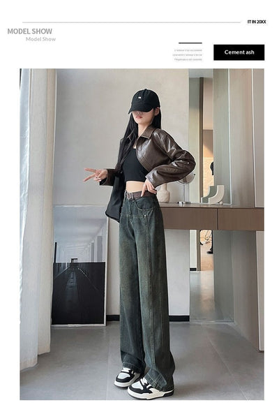 Jeans Cintura Alta Gris Cemento Corte Recto Efecto Adelgazante - Image 22