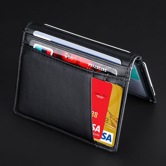 Billetera RFID de Cuero Genuino con Múltiples Compartimentos para Tarjetas - Image 3