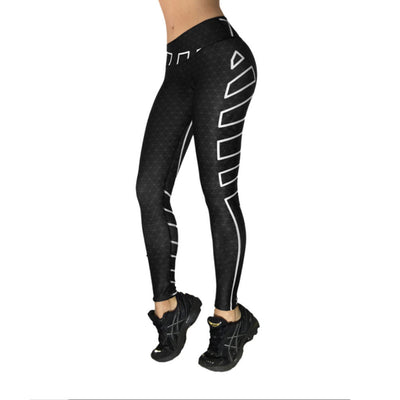 Pantalones Cropped Negros con Estampado Rectangular para Mujer - Image 7