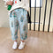 Pantalones Infantiles Estilo Floral con Diseño de Flores Rotas