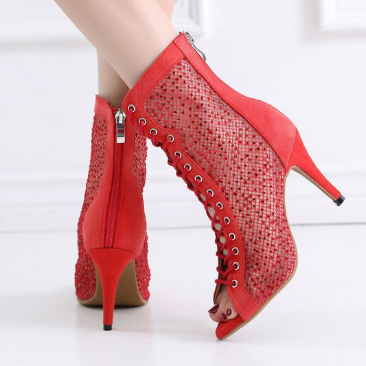 Tacones Altos Hueco Rojo para Baile Latino de Verano