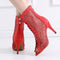 Tacones Altos Hueco Rojo para Baile Latino de Verano