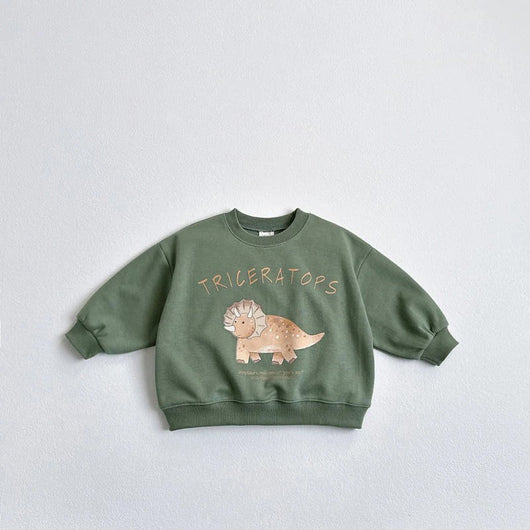 Sudadera Infantil con Dinosaurio de Dibujos Animados Coreano