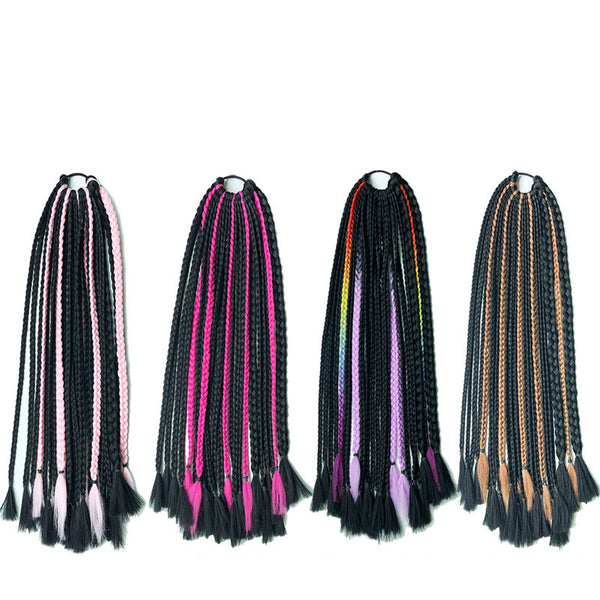 Peluca Trenzas Africanas Coloridas Hip Hop para Mujer