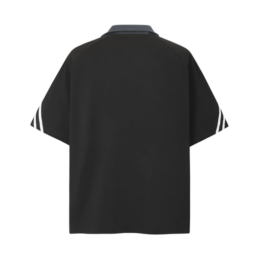 Camiseta Cuello Solapa Estilo Locomotora Patchwork Manga Corta Unisex - Image 21