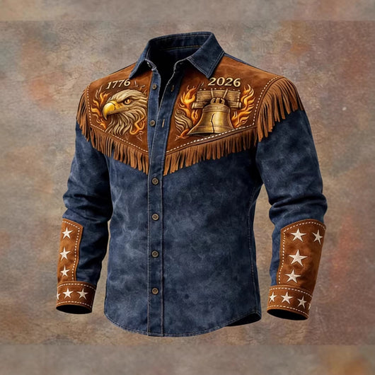 Camisa Western Retro Desgastada Aniversario 250 Años USA - Image 4
