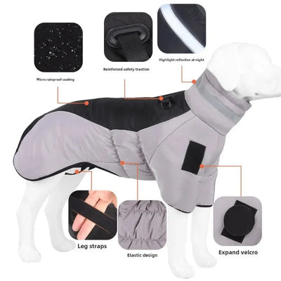 Abrigo Impermeable para Perros Grandes - Chaleco Térmico Reflectante para Invierno - Image 5