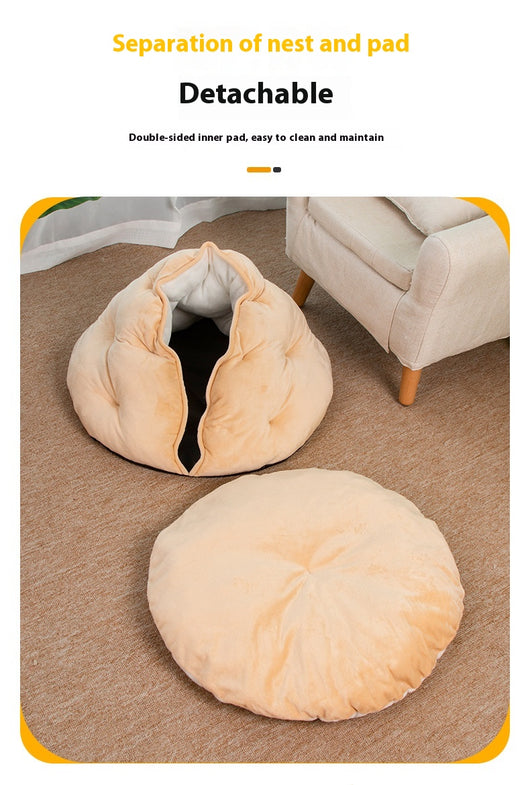 Cama Respirable para Gatos Dumpling - Nido Semicerrado Cuatro Estaciones - Image 6