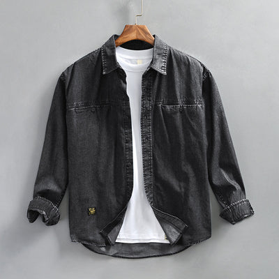 Camisa Vaquera Vintage Efecto Desgastado para Hombre - Image 7