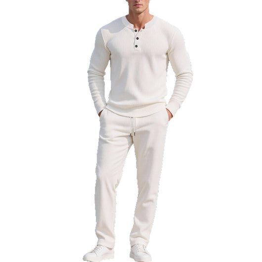 Conjunto de Pantalón y Camisa Casual de Manga Larga en Colores Sólidos - Image 7