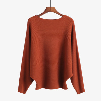 Suéter Tejido Holgado para Mujer - Blusa Cuello Redondo Manga Murciélago - Image 9