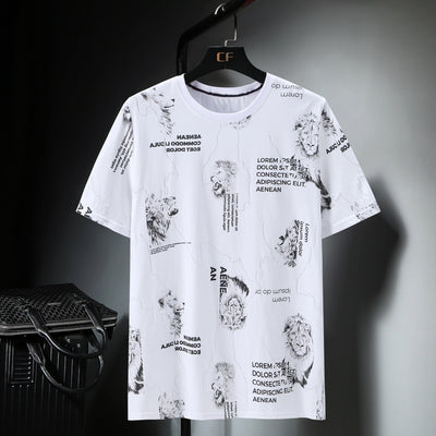 Playera Fresca Ice Silk Cuello Redondo Manga Corta Suelta - Image 16