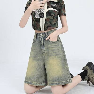 Shorts Denim Retro Lavado para Mujer - Estilo Casual Versátil - Image 3