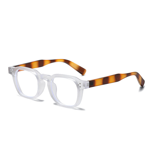Black square-frame sunglasses with bright yellow lenses and small silver studs on the front corners. - Image 9