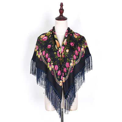 Pashmina Étnica con Flores Bordadas y Borlas - Image 35