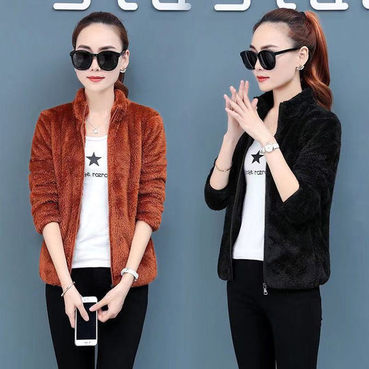 Chaqueta de Polar Reversible para Mujer - Abrigo Cardigan Otoño Invierno - Image 10
