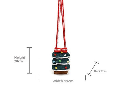 Bolso Cuadrado Navideño de Punto con Árbol de Navidad y Bloques de Color - Image 7