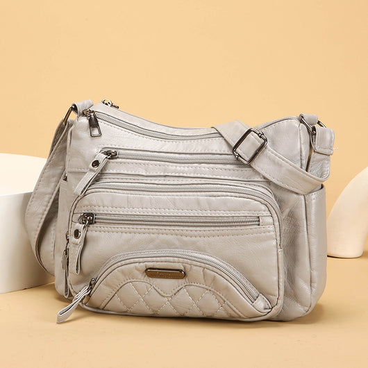 Bolso Bandolera de Cuero Suave - Diseño Casual Asimétrico - Image 15