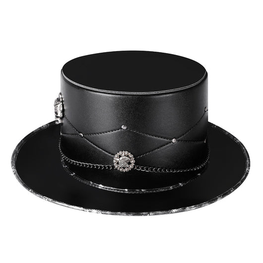 Sombrero de Copa Calavera Mágica en Cuero PU Negro - Accesorios de Foto para Mujer - Image 19