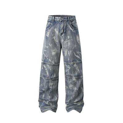 Jeans Rectos Hip Hop con Costuras Destacadas y Desgaste Artesanal - Image 8