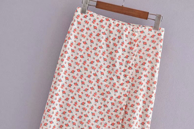 Conjunto de Blusa y Falda de Lino con Estampado Floral Estilo Europeo - Image 16