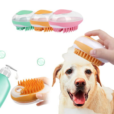 Cepillo de Baño 2-en-1 para Perros y Gatos con Masaje SPA