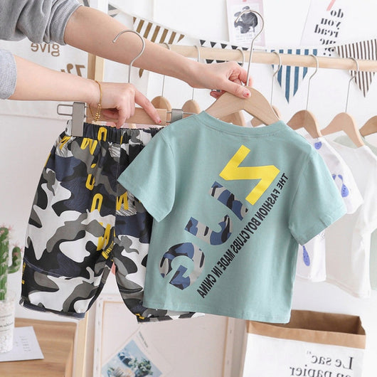 Conjunto de Verano Infantil Camuflado - Short y Playera para Niños y Niñas - Image 4