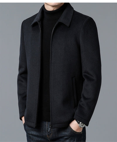 Abrigo de Lana con Cuello Polo para Hombre - Elegancia Casual - Image 9