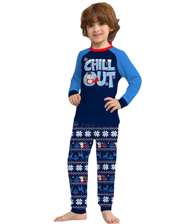 Conjunto Familiar Estampado Copos de Nieve Alfabeto