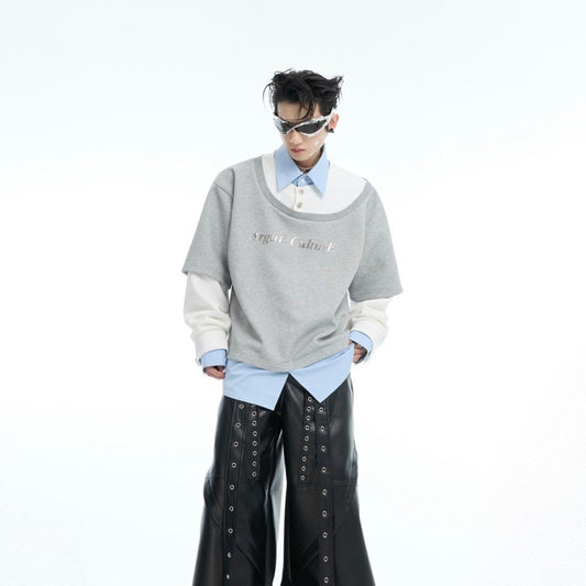 Sudadera Hoodie Oversize con Bloques de Color - Manga Larga Suelta