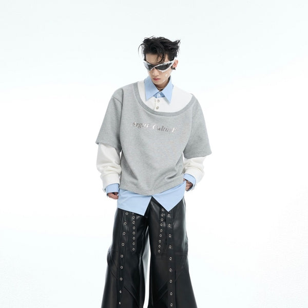 Sudadera Hoodie Oversize con Bloques de Color - Manga Larga Suelta