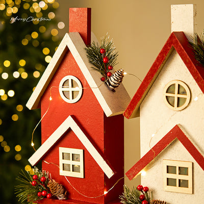 Adorno Navideño Casita de Madera con Buzón Decorativo - Image 3