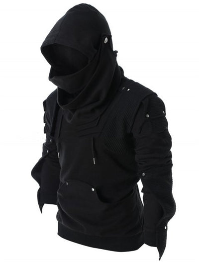Sudadera con Capucha Estilo Retro con Remaches y Diseño Enmascarado - Image 3