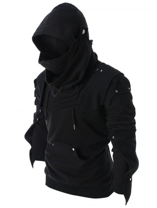 Sudadera con Capucha Estilo Retro con Remaches y Diseño Enmascarado - Image 3