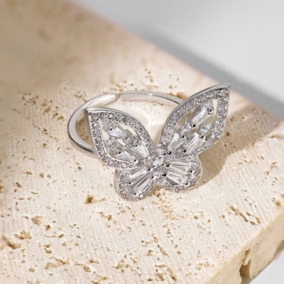 Anillo de Plata 925 con Mariposa de Circonitas y Diamantes Incrustados - Image 11