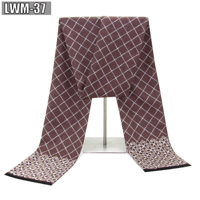Bufanda de Cachemira Cuadros Hombre Estilo Europeo para Otoño e Invierno - Image 41
