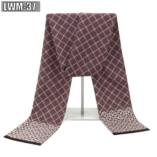 Bufanda de Cachemira Cuadros Hombre Estilo Europeo para Otoño e Invierno - Image 41
